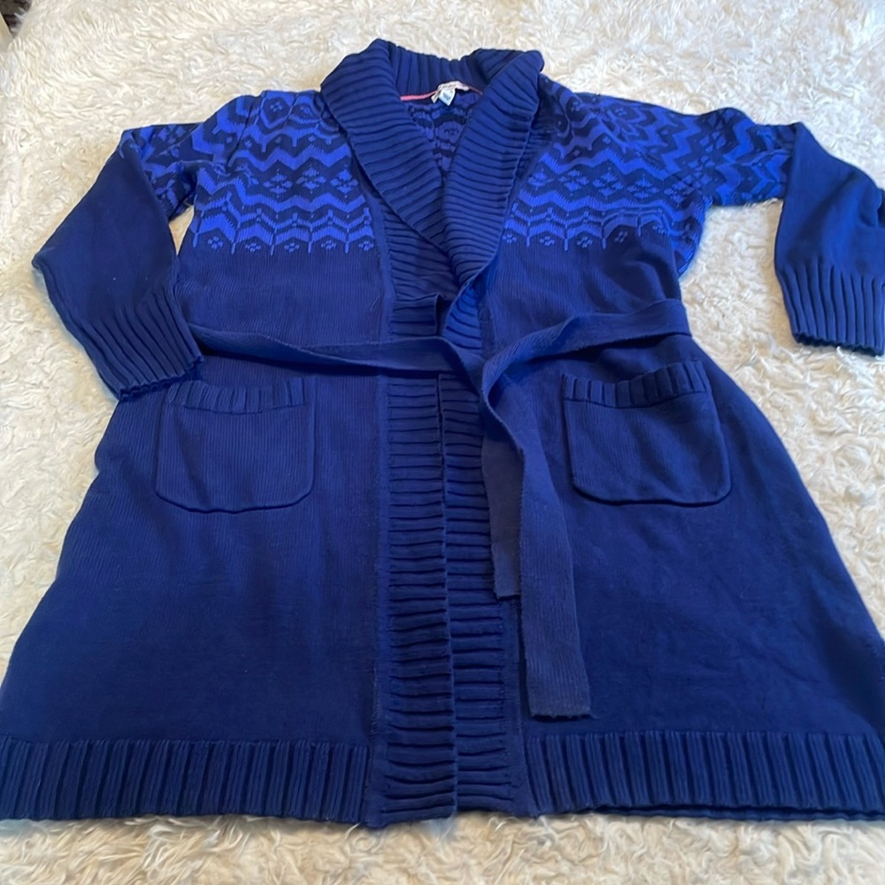 Isaac Mizrahi LIVE Blue Knit Cardigan Small